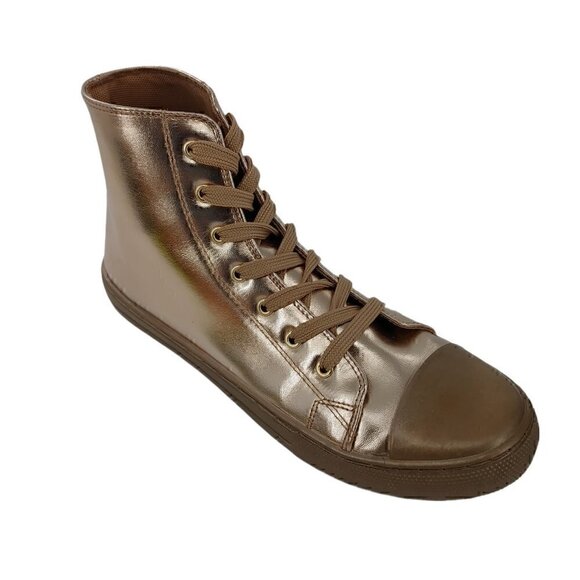 QUPID Narnia Metallic Rose Gold Capped Toe Sneaker - Picture 1 of 10